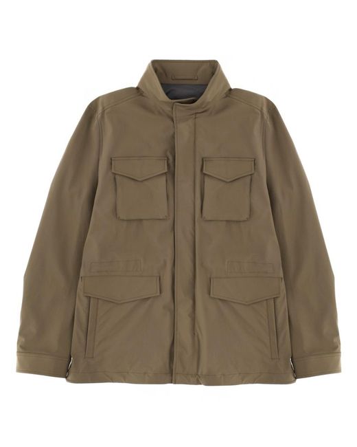 Herno Green Jacket With Pockets Polyamide Elastane for men