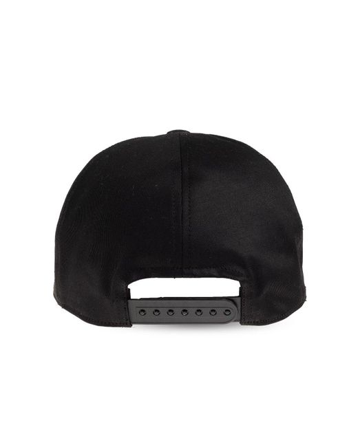 Rick Owens Black Text-Embroidered Curved Peak Baseball Cap for men
