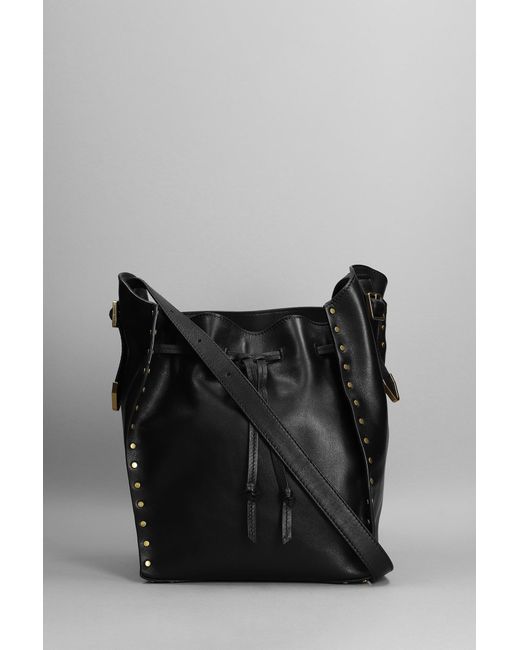 Isabel Marant Buky Shoulder Bag In Black Leather in Gray Lyst