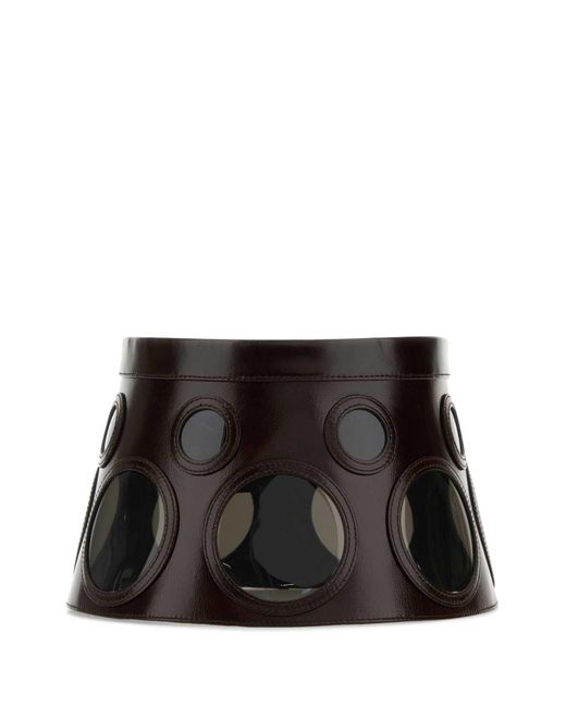 Prada Black Dark Leather Hat