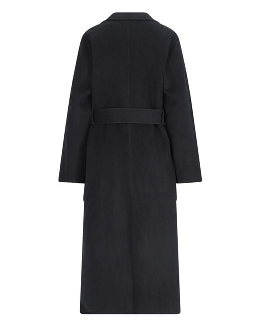 IVY & OAK Black Wool Belted Coat with Lapels