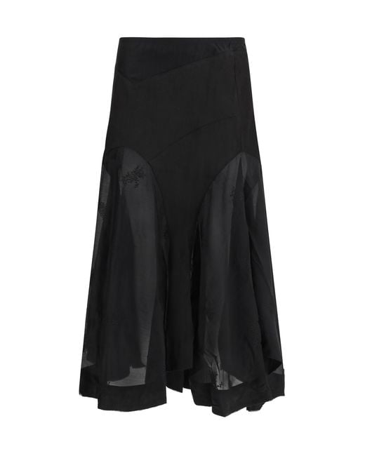 Our Legacy Black Petti Skirt Ethereal Veil Lyocell; Polyester