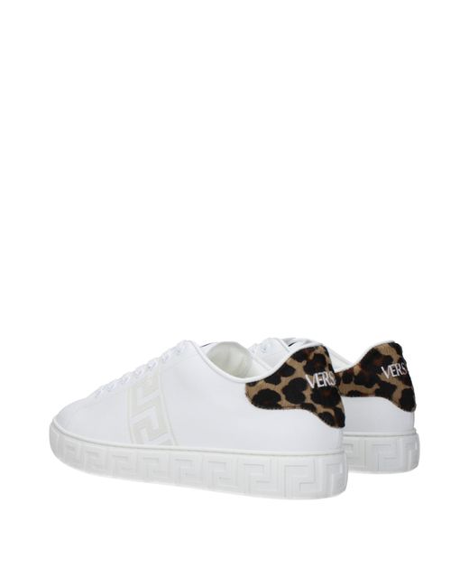 Versace White Leather Sneakers for men