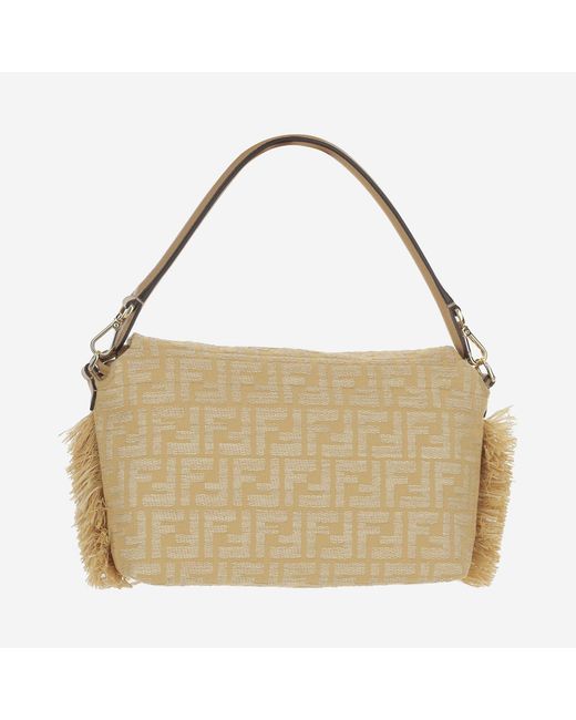 Fendi Natural Shoulder Bag Leather