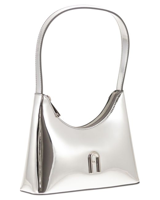 Furla Gray Diamante Mini Shoulder Bag