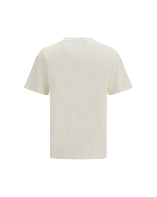Palm Angels White Logo Crewneck T-Shirt for men