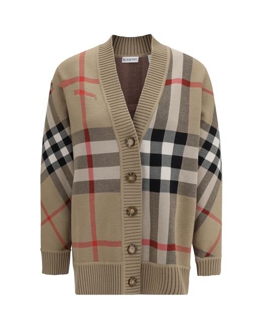 Burberry Gray Wool Sweater Check Polyester