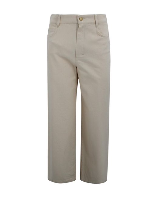 Max Mara Gray Trousers Cotton