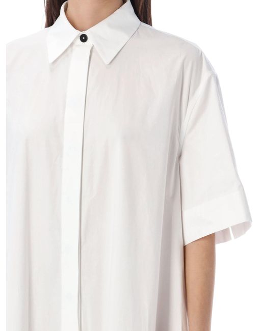 Jil Sander White Long Shirt Dress