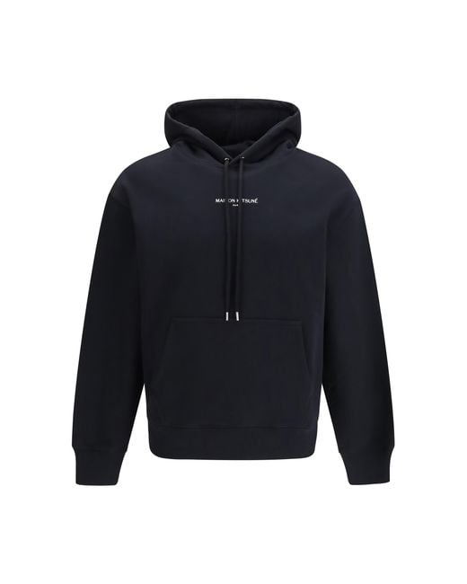 Maison Kitsuné Blue Cotton Sweatshirt With Embroidered Logo Sweatshirts for men