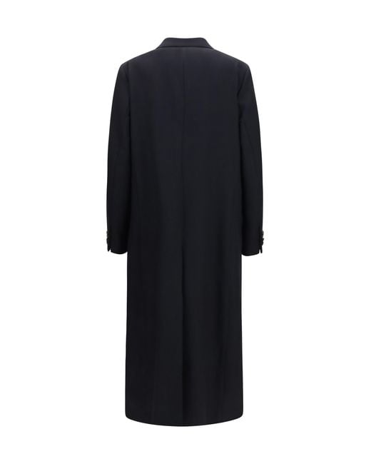 Dries Van Noten Black Long Wool Coat Merino