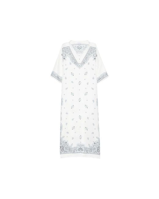 Ferragamo White Cape Silk Day Dresses