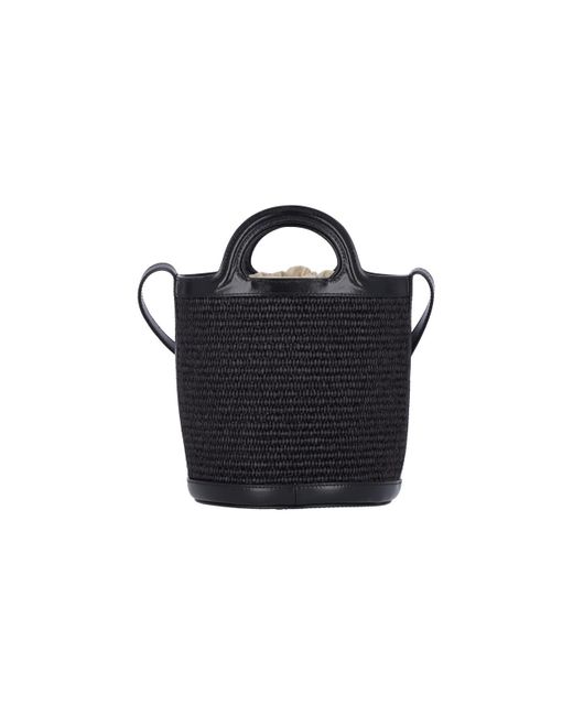 Marni Black Small Bucket Bag "tropicalia"