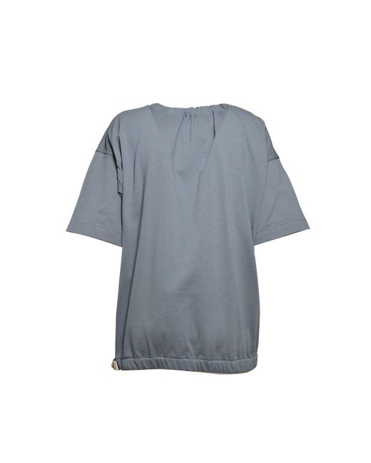 Jil Sander Blue + Bow-detailed Short-sleeved Blouse