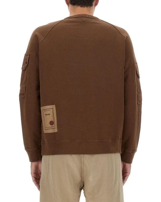 C P Company Brown Sweatshirt With Logo Cotton Sweatshirts for men