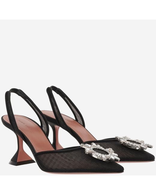 AMINA MUADDI Black Begum Mesh Slingbacks