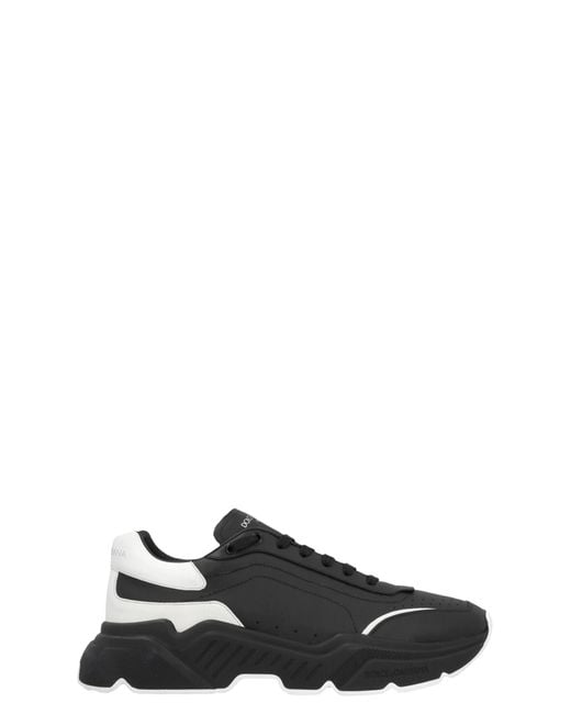 Dolce & Gabbana Black Leather Daymaster Sneakers for men