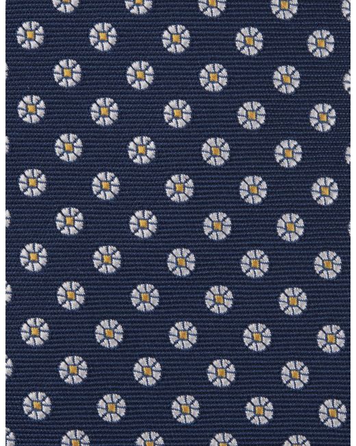 Kiton Blue Navy Tie With Daisies for men