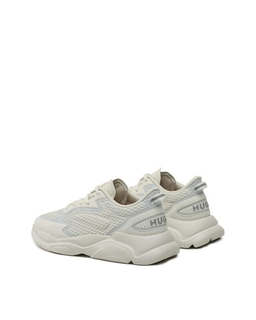 Boss White Leon Runner Sneakers Shoes for men