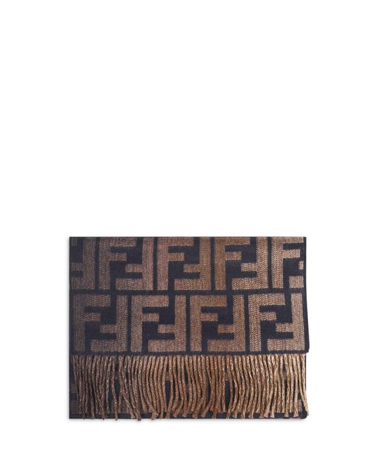 Fendi Gray And Wool And Cashmere Scarf for men