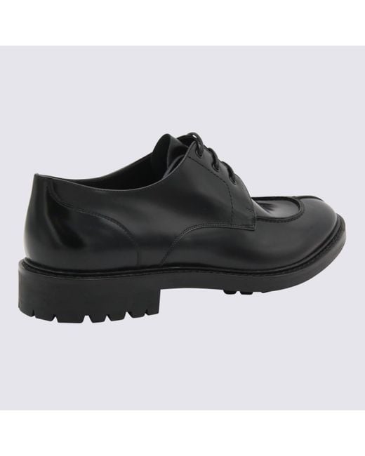 Saint Laurent Black Leather Lace Up Shoes for men