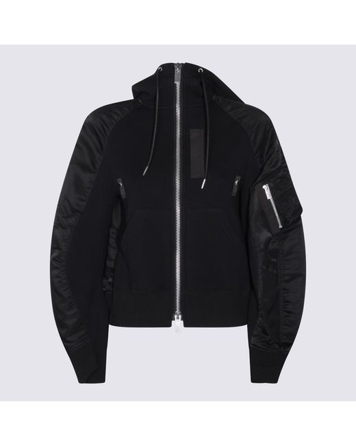 Sacai Black Sweaters Co Po