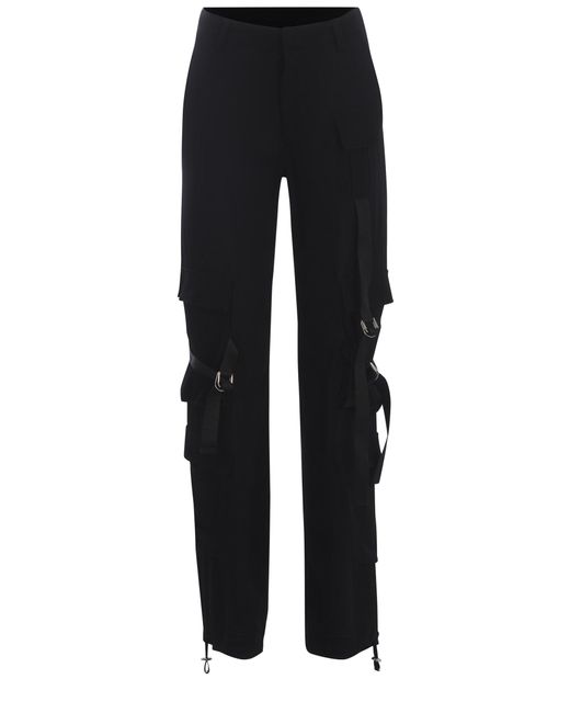 Dondup Black Trousers Luz Made Of Georgette