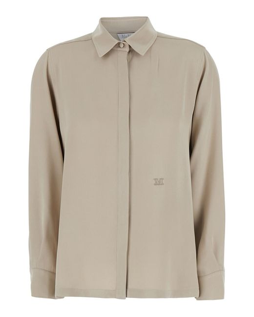 Max Mara Natural Shirt Geranio Silk Blouses