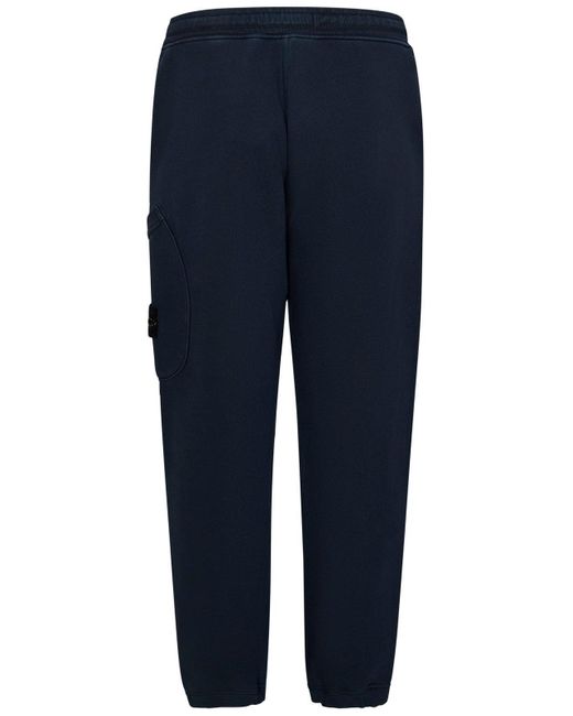 Stone Island Blue Compass-Patch Drawstring Track Pants for men