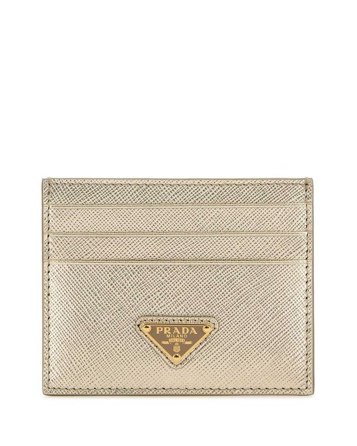 Prada Natural Gold Leather Card Holder
