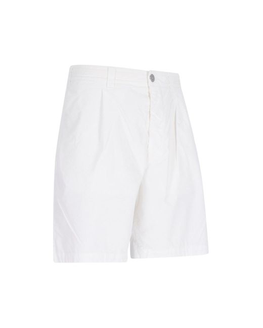 Stone Island White Marina Shorts for men