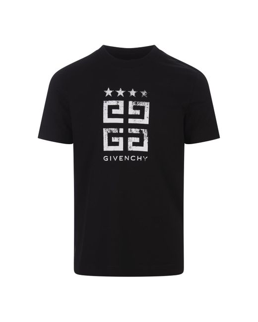 Givenchy Black 4G Stars Slim T-Shirt for men