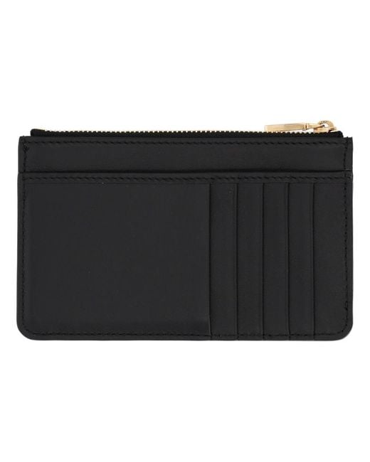 Dolce & Gabbana Black Leather Card Holder Wallets & Purses