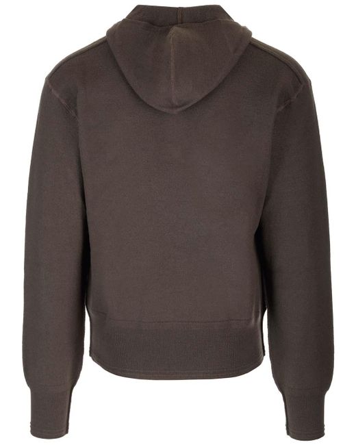 Burberry Gray Hooded Wool Sweater for men