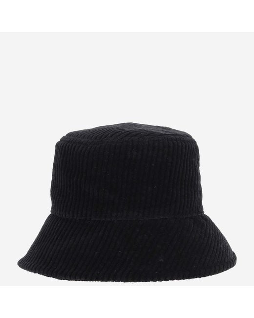 Jil Sander Black Bucket Hat Cotton Velvet