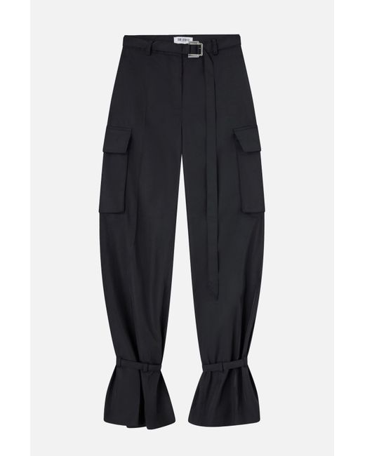 The Attico Blue High-Waisted Cargo Pants With Voluminous Silhouette