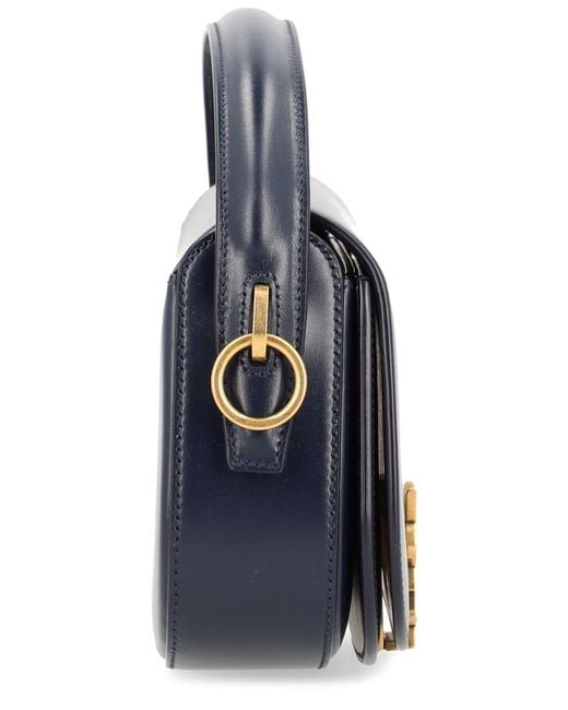 Saint Laurent Blue Voltaire Bag With Logo Main: Calf Skin Shoulder