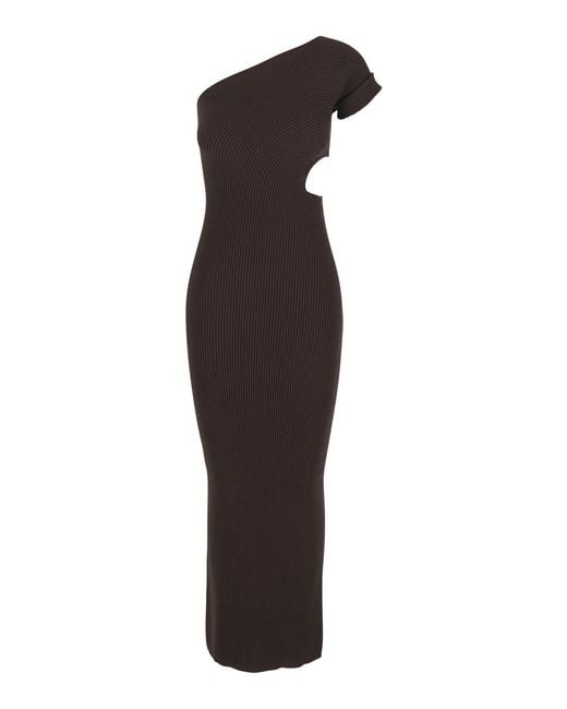 Max Mara Purple Long Dress With Cut-Out Design Viscose