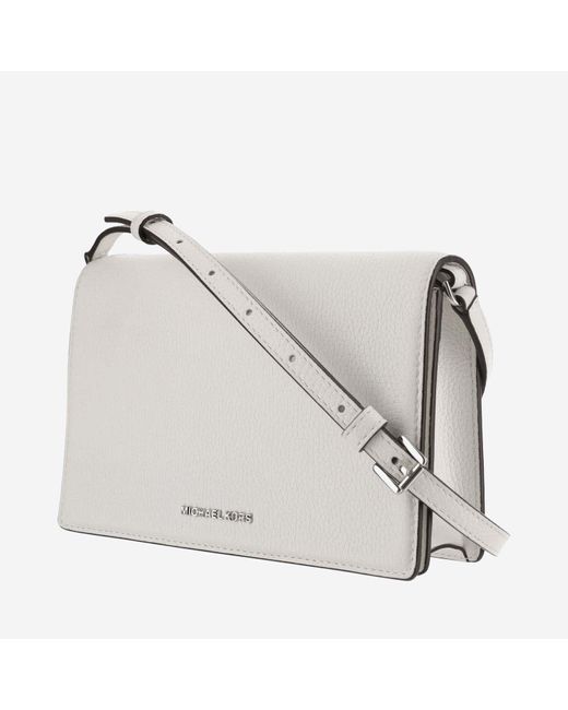 MICHAEL Michael Kors White Leather Shoulder Bag With Logo