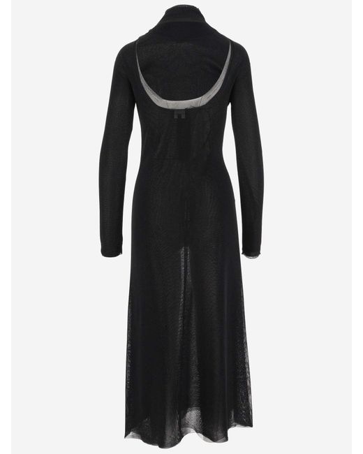 Giorgio Armani Black Brilliant Knit Longuette Dress