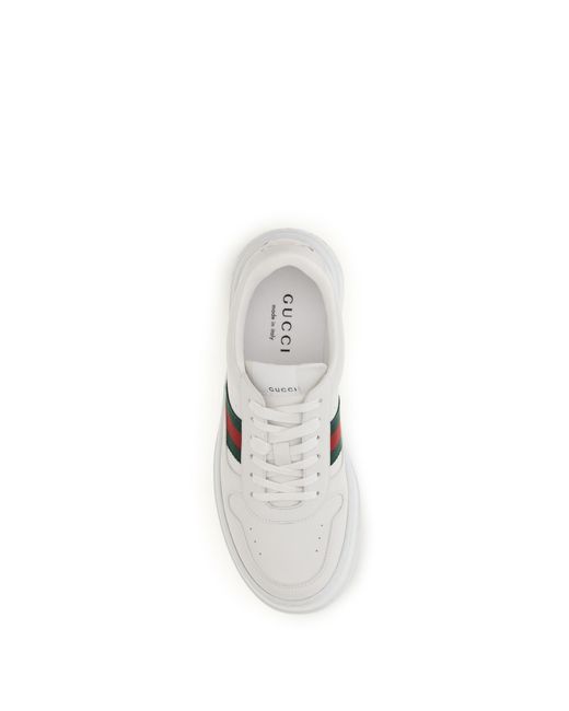 Gucci White Sneakers Oversized Sole Calf Leather Upper: Trainers for men