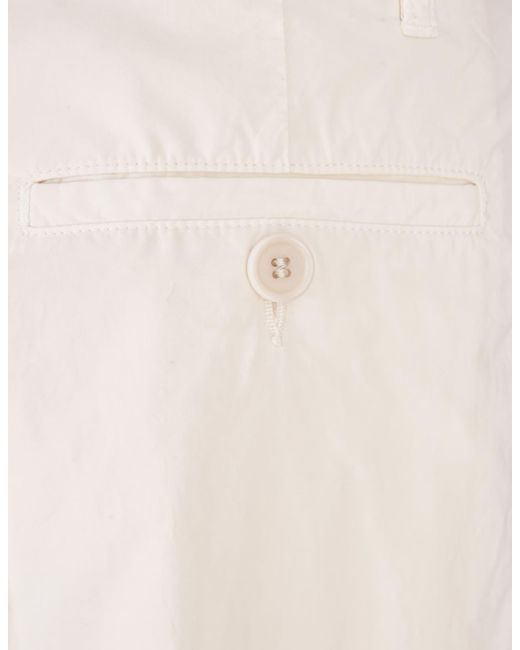 Aspesi White Natural Cotton Poplin Chino Trousers