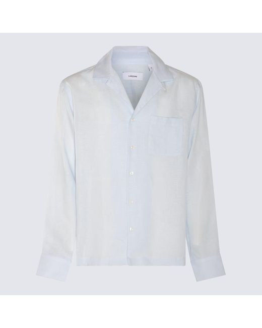 Lardini White Light Linen Shirt for men