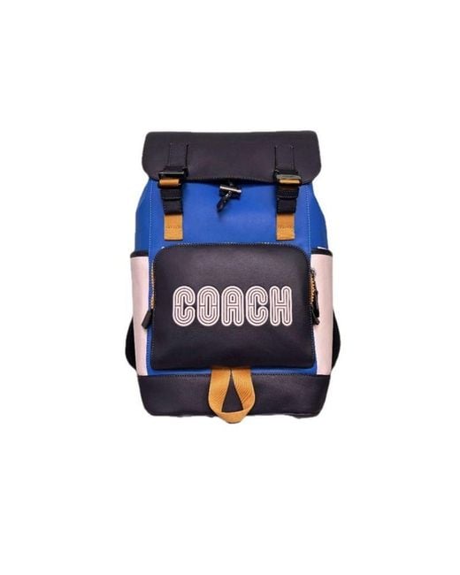 COACH Blue Backpack-Bright-Chalk- Coated Canvas Bags Backpacks
