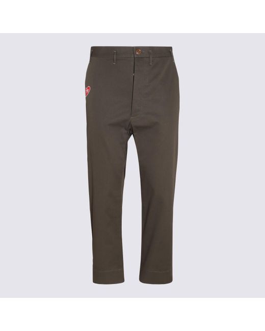 Vivienne Westwood Gray Green Cotton Trousers for men
