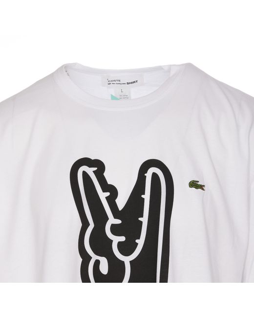 Comme des Garçons Cdg Shirt X Lacoste Logo T-shirt in White for Men | Lyst