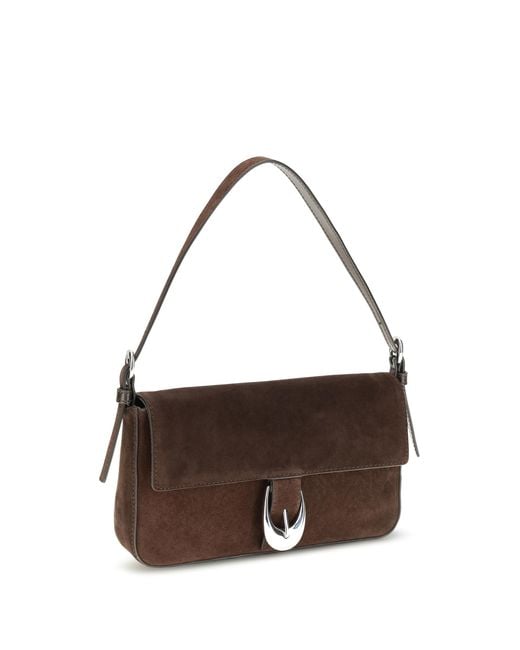 Staud Brown Harlow Shoulder Bag Calf Leather Bos Taurus