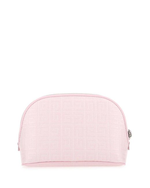 Givenchy Pink Logo-Embossed Zip Around Beauty Case
