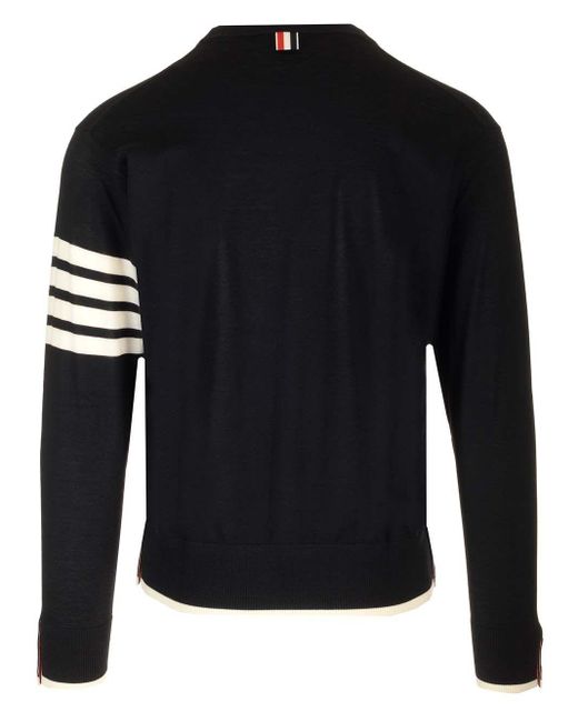 Thom Browne Black Merino Wool Sweater for men