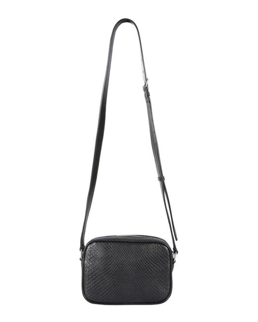 Saint Laurent Black Logo Detailed Zip-up Shoulder Bag for men